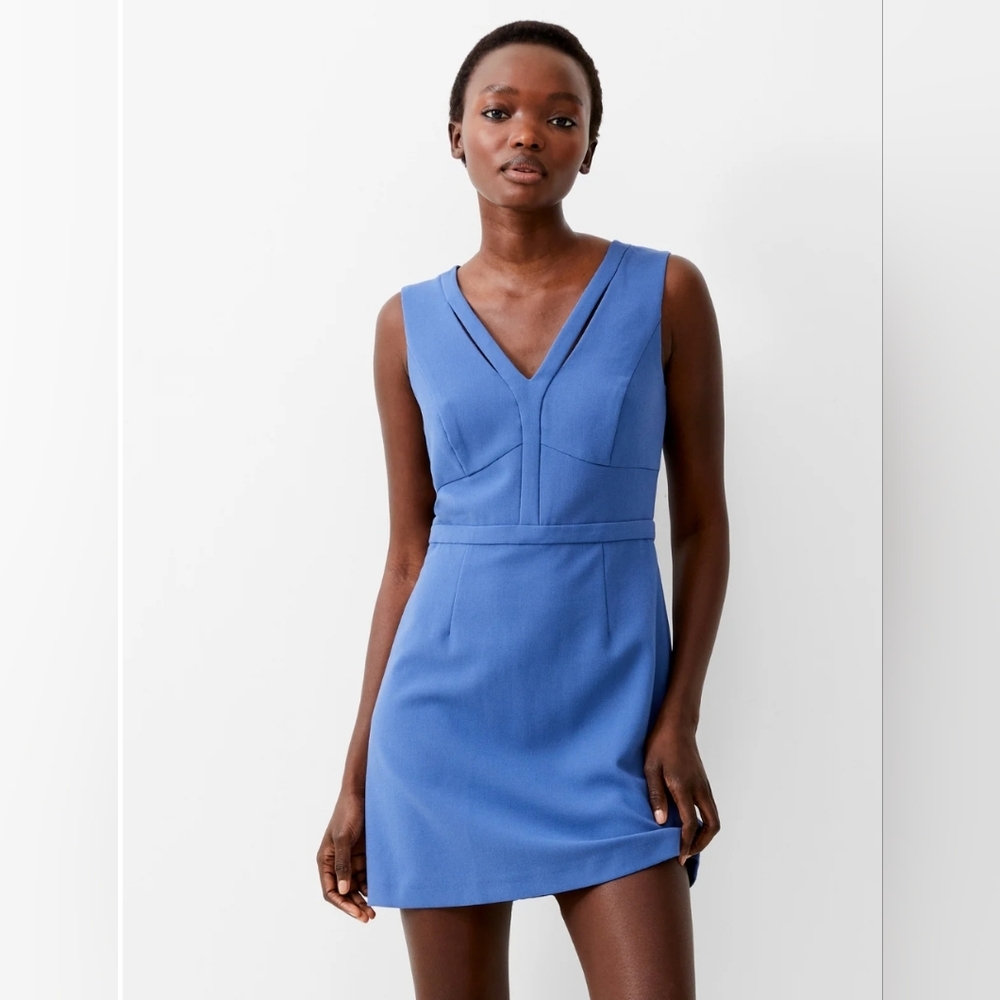 French Connection Elegant Blue Sleeveless Dress Nwot Size 10